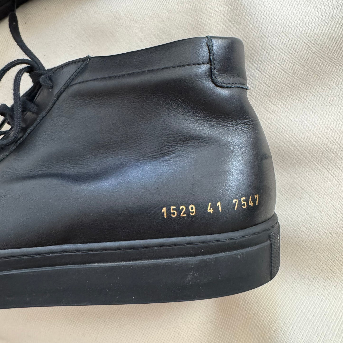 ** MENS ** Common Projects Original Achilles Mid Sneakers in Black, size 41