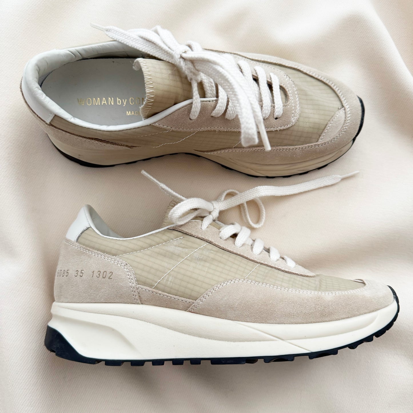 Common Projects Track 80 Sneaker in Tan, size 35