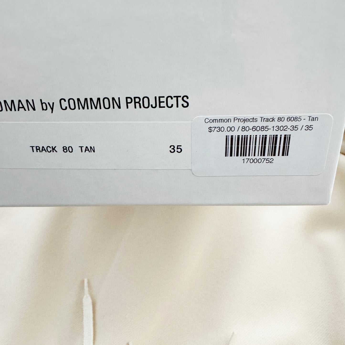 Common Projects Track 80 Sneaker in Tan, size 35