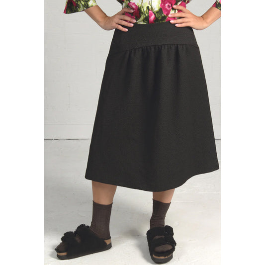 Comrags Textured A-line Skirt in Black, size XS