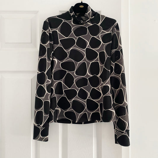 Comrags Printed Jersey Turtleneck, size XS/S?