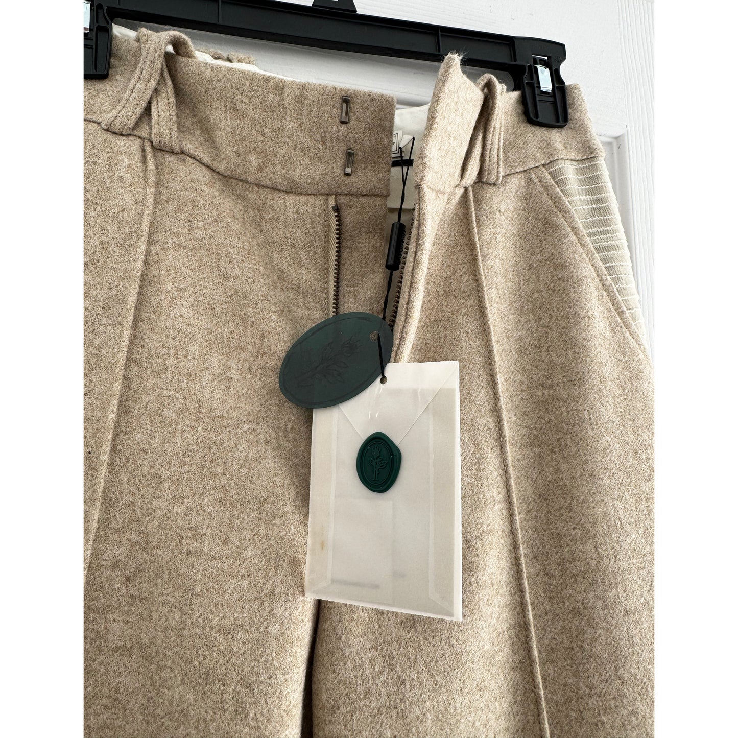 Contessa Mills "Aconitum" Wool Trouser in Beige, size 4 (fits like size 2)