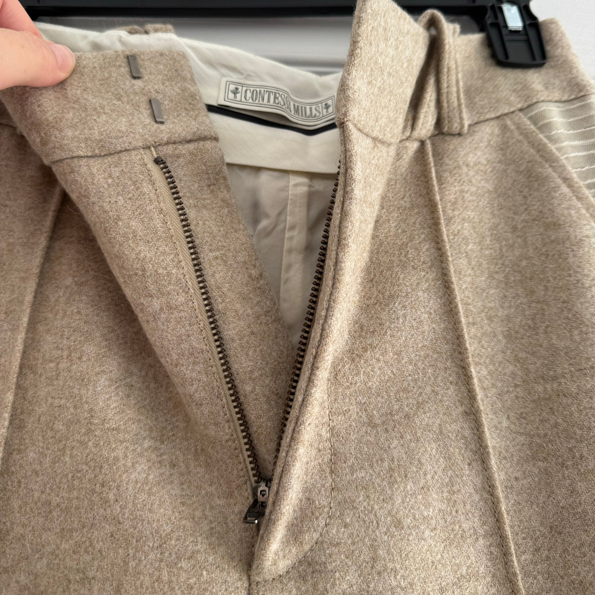Contessa Mills "Aconitum" Wool Trouser in Beige, size 4 (fits like size 2)
