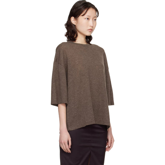 Cordera Merino Wool Oversized T-shirt in Taupe, One Size Only