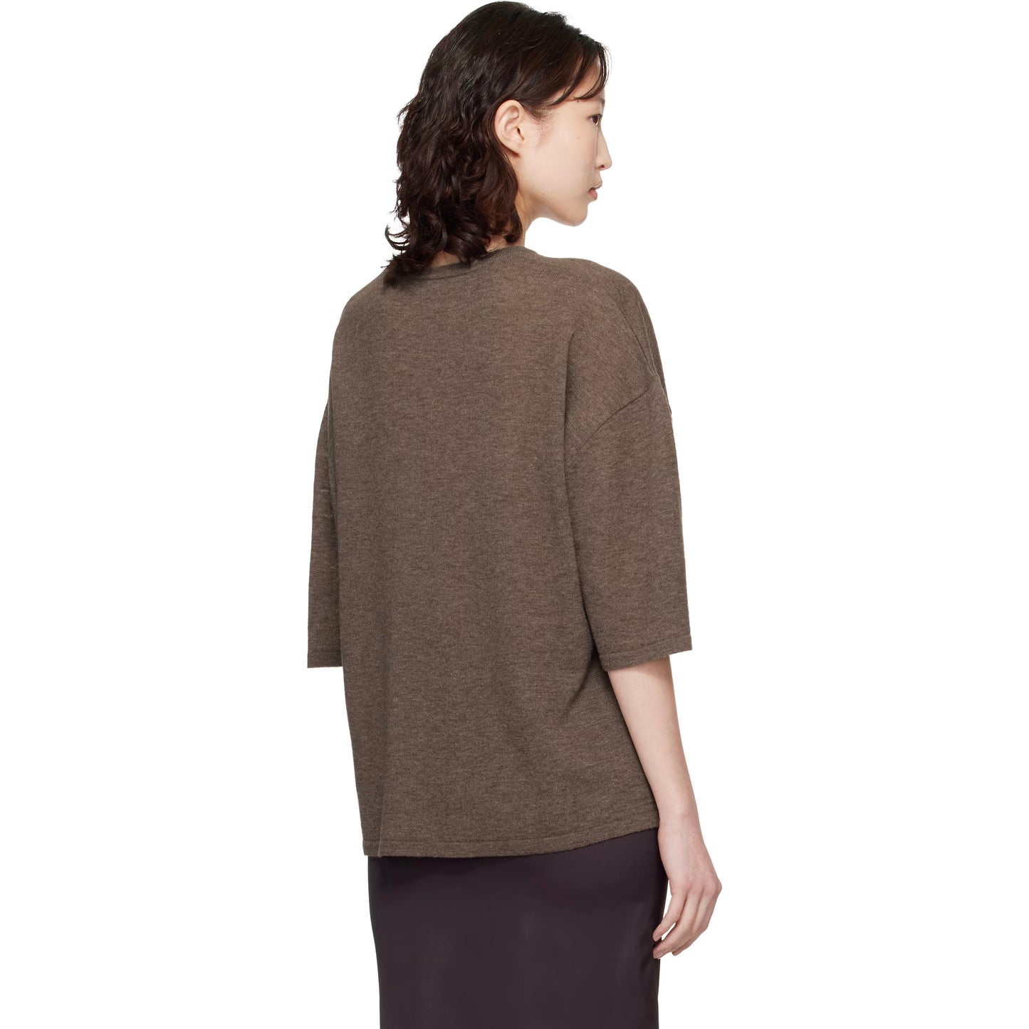 Cordera Merino Wool Oversized T-shirt in Taupe, One Size Only