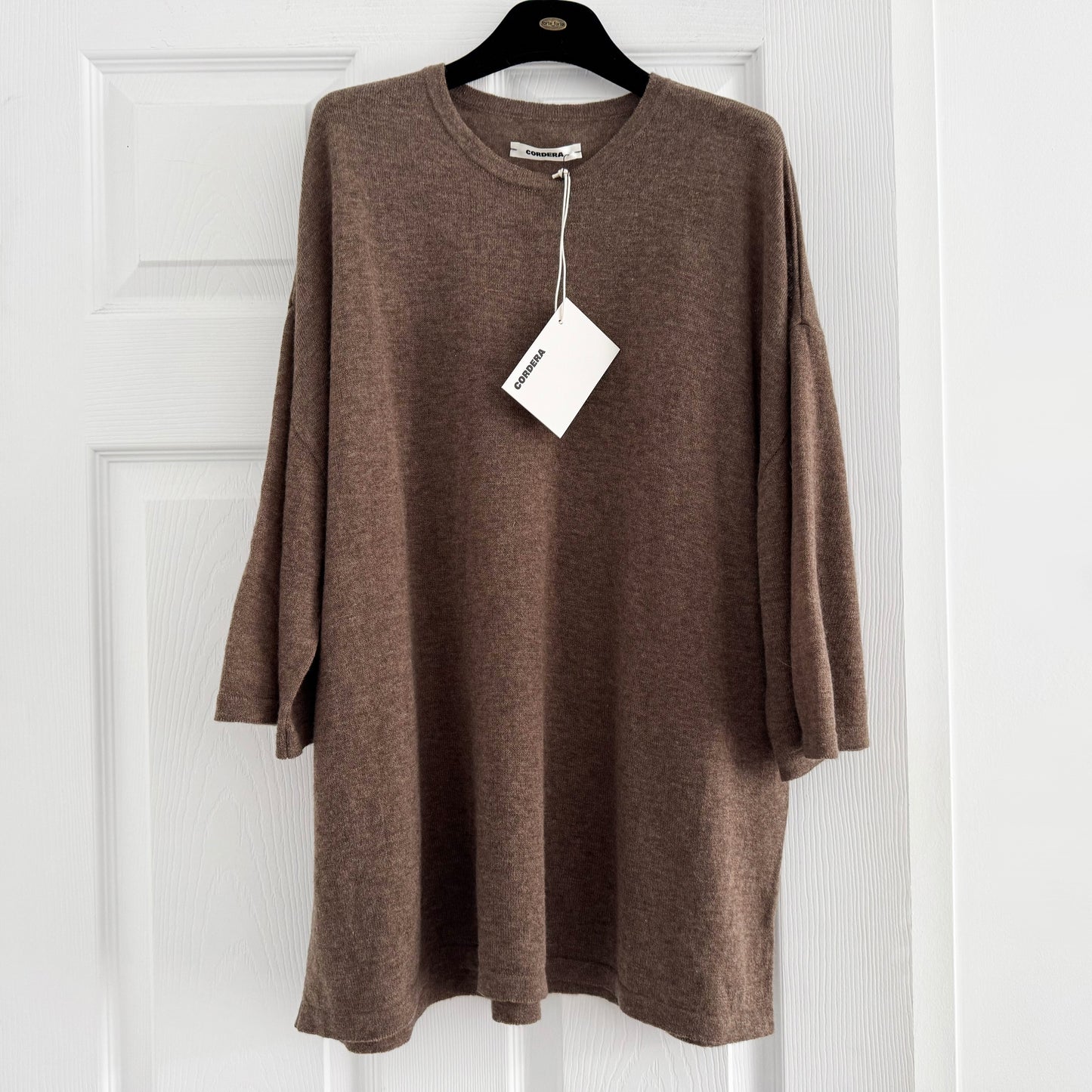 Cordera Merino Wool Oversized T-shirt in Taupe, One Size Only