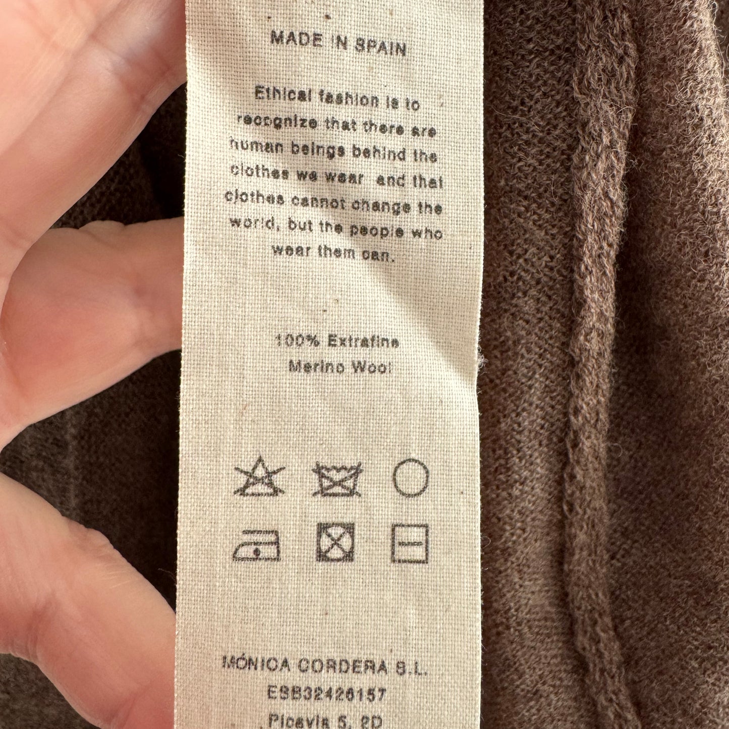 Cordera Merino Wool Oversized T-shirt in Taupe, One Size Only