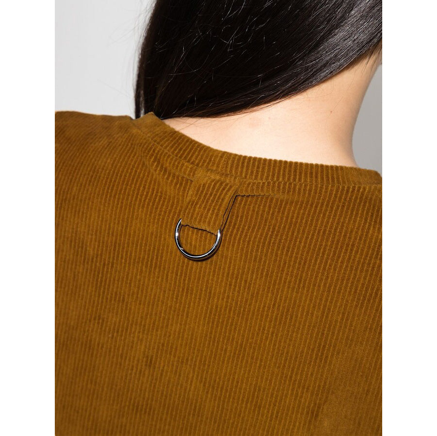 Tibi Corduroy Long Sleeve Top in Brown, size Medium