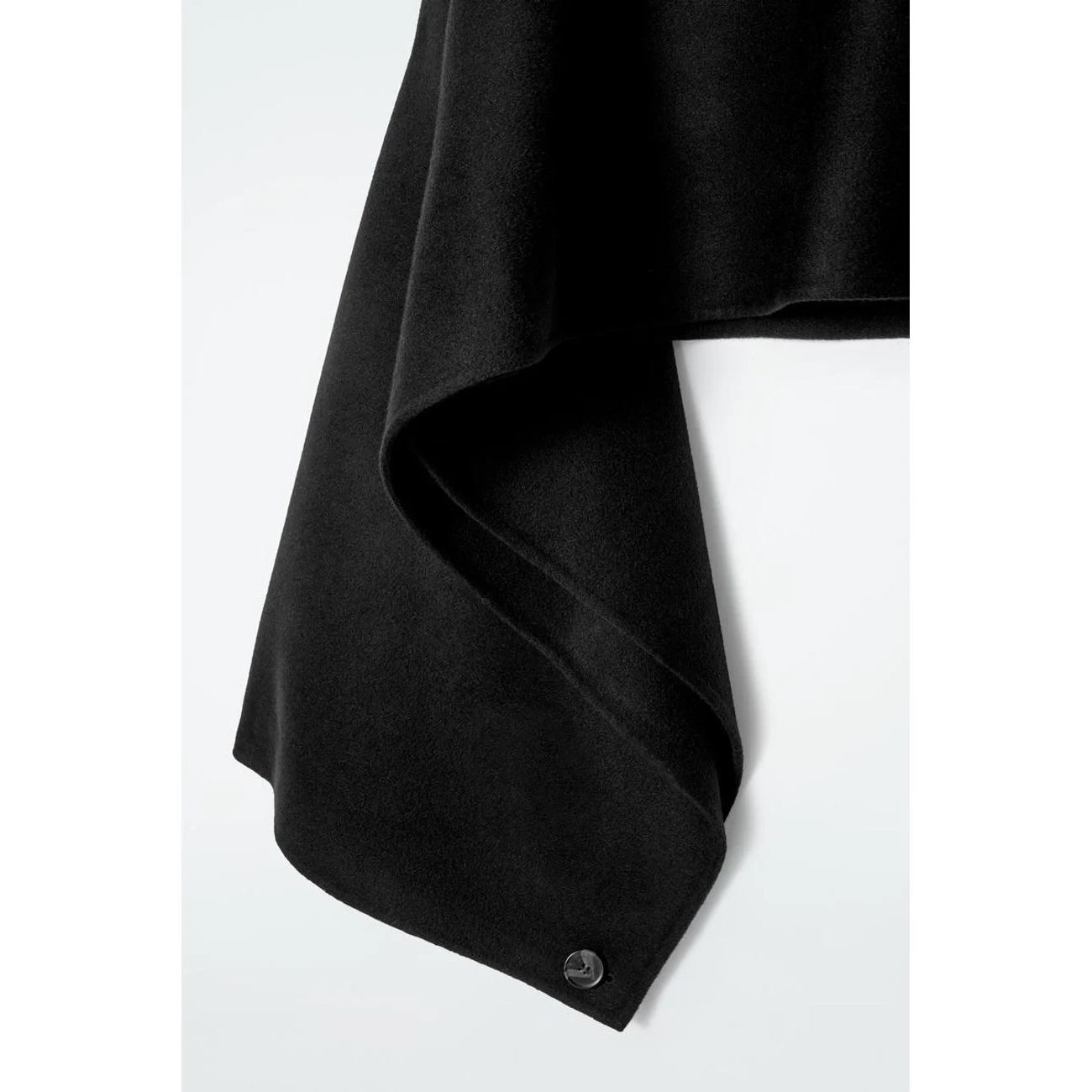 COS Double-Faced Wool Hybrid Cape in Black, One Size Only