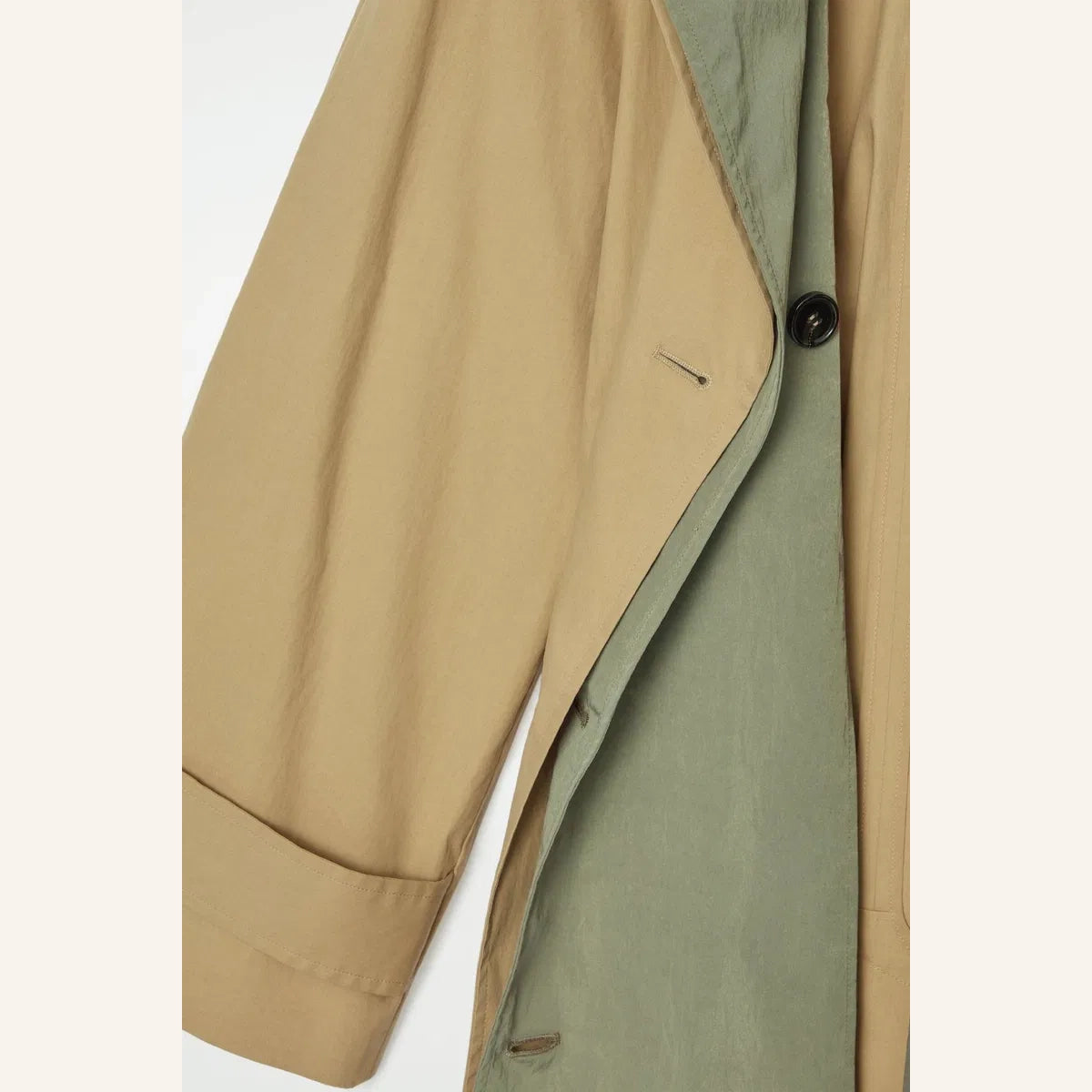 COS Layered Double-Breasted Trench Coat in Tan, size XS (Fits XS/S)