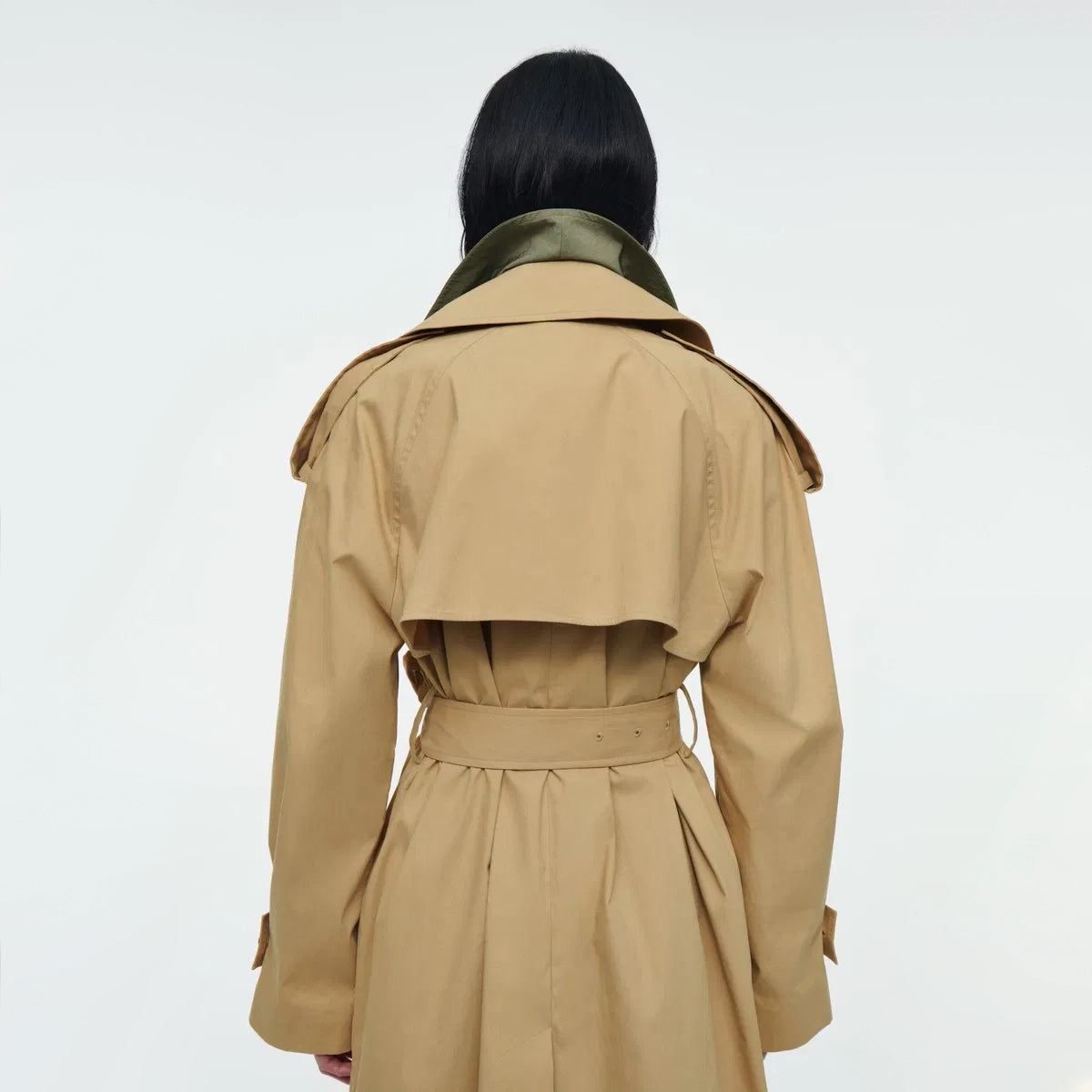 COS Layered Double-Breasted Trench Coat in Tan, size XS (Fits XS/S)