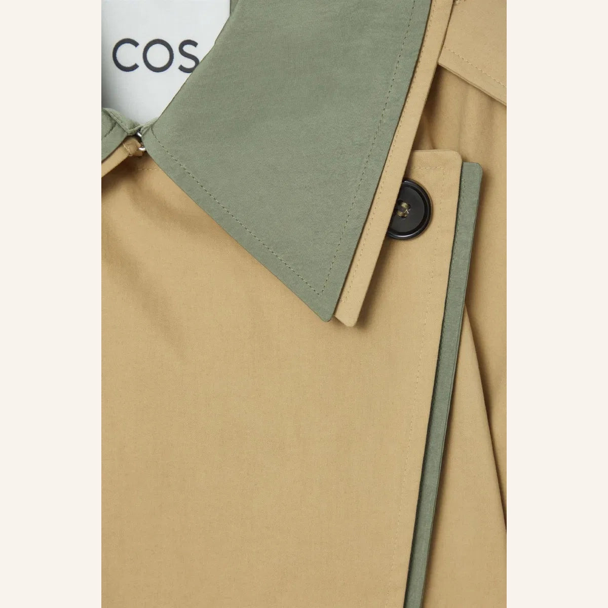 COS Layered Double-Breasted Trench Coat in Tan, size XS (Fits XS/S)