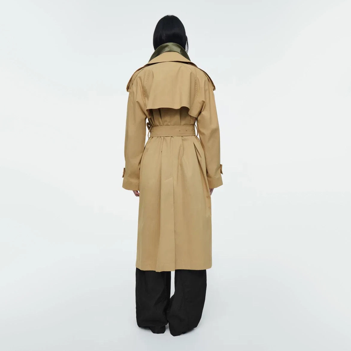 COS Layered Double-Breasted Trench Coat in Tan, size XS (Fits XS/S)