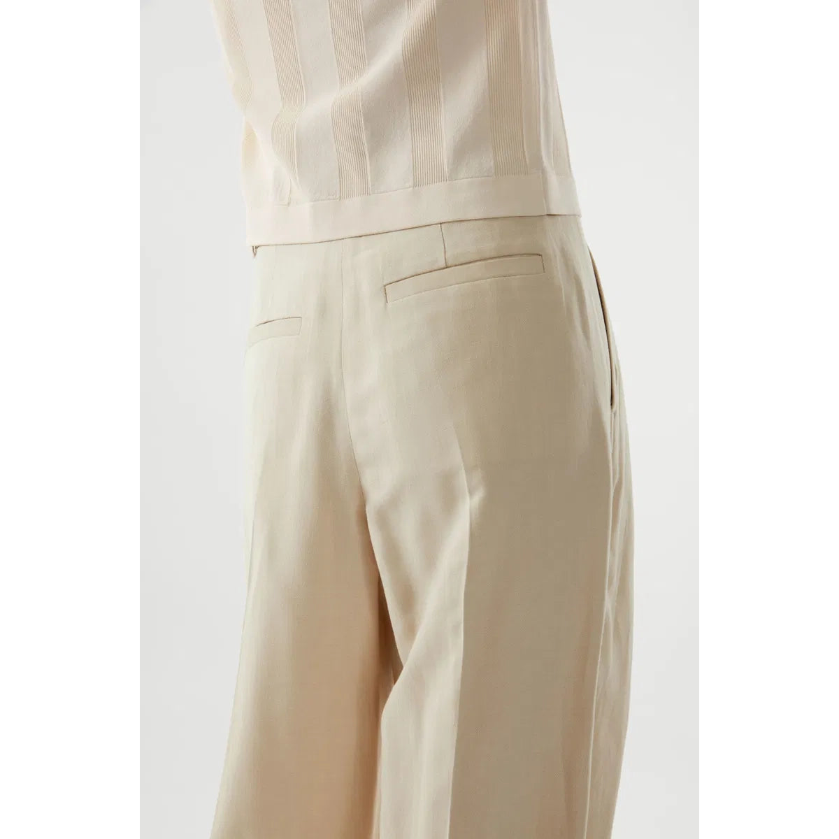 COS Pleated Linen Pants in Beige, size 2