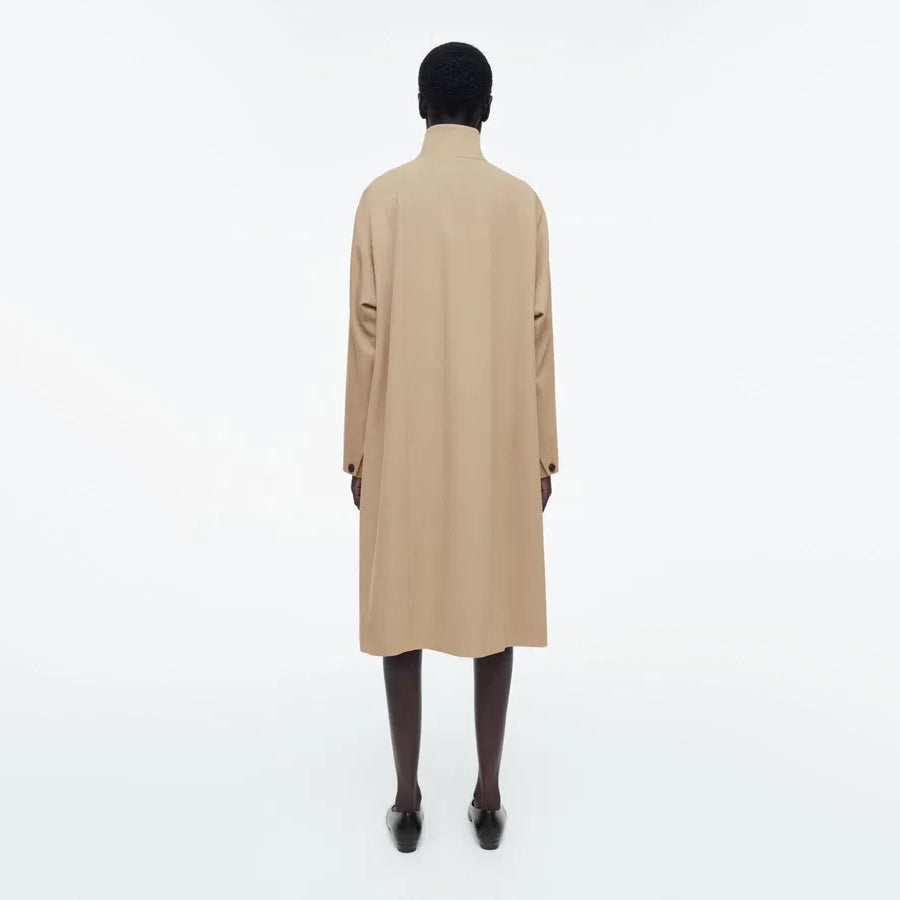 COS Trapeze Wool-Blend Jacket in Beige, size 6