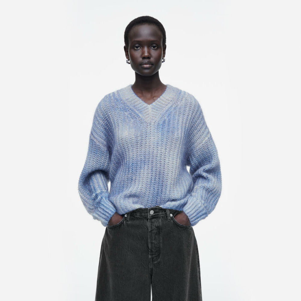 COS Spray-Effect Mohair Sweater in Blue, size Small