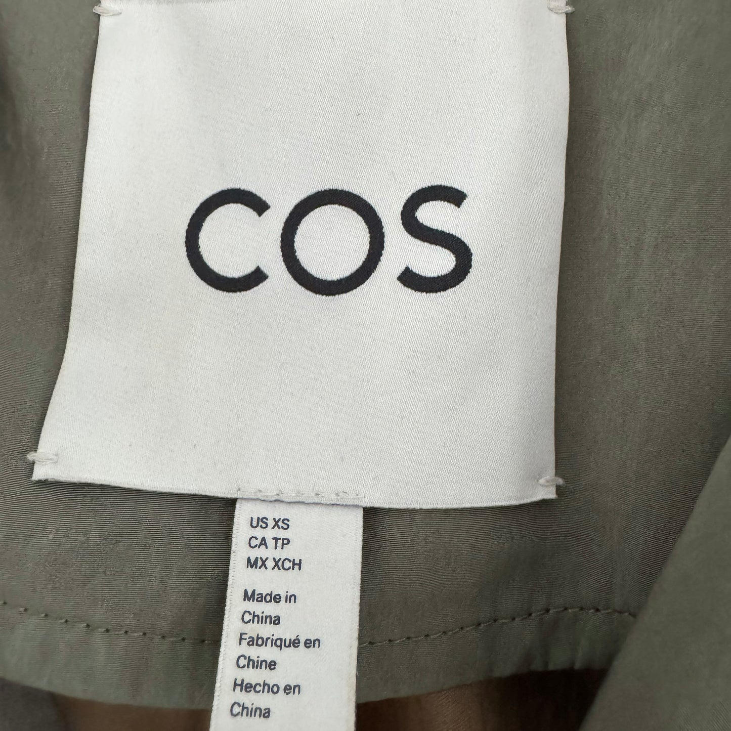 COS Layered Double-Breasted Trench Coat in Tan, size XS (Fits XS/S)