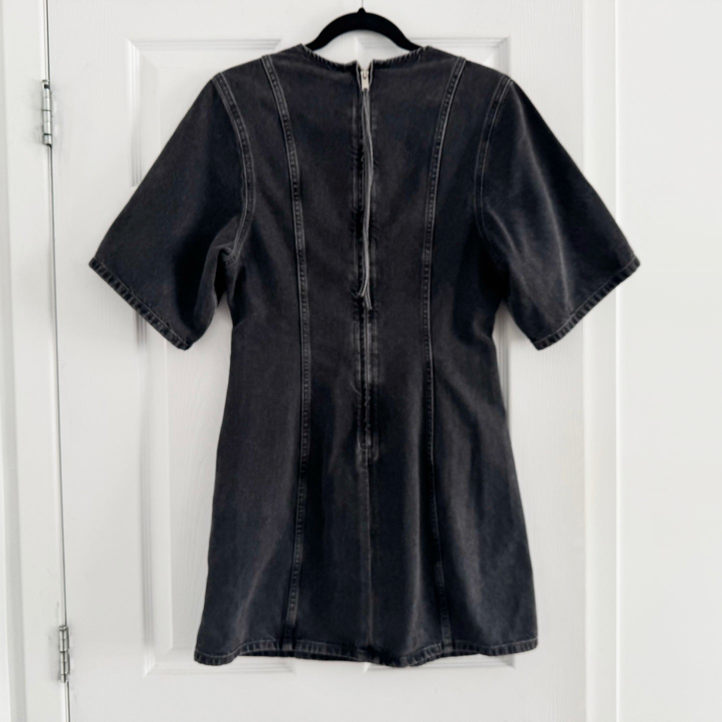 COS Short Sleeve Denim Dress in Faded Black, size 6 (fits size Small)