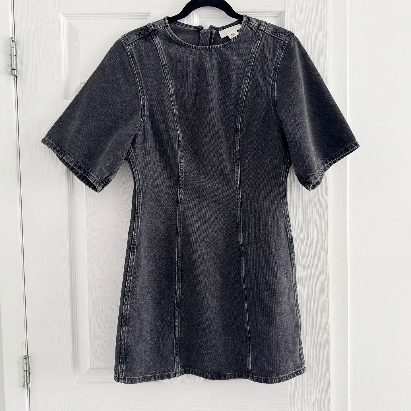 COS Short Sleeve Denim Dress in Faded Black, size 6 (fits size Small)