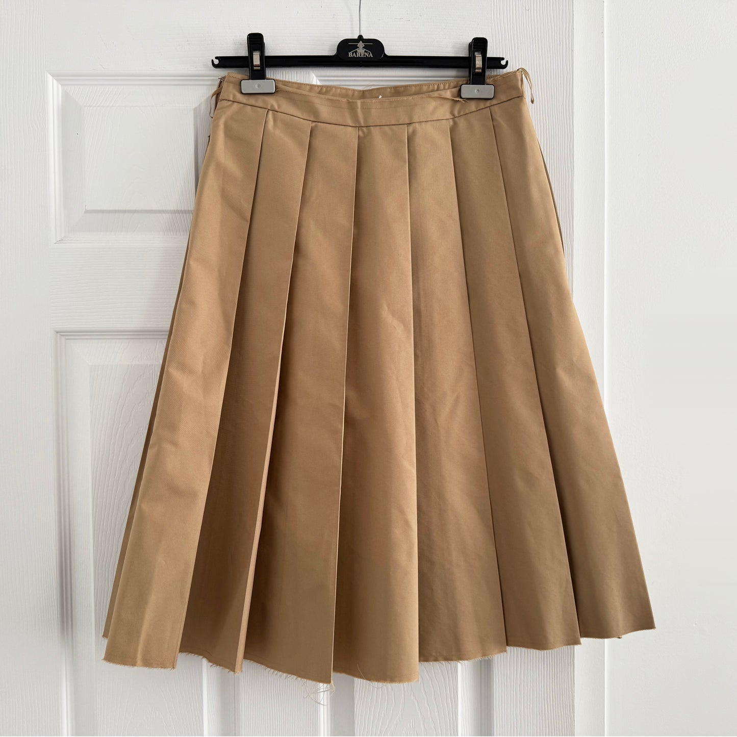 COS Pleated Skirt in Khaki, size 38 (fits like a US size 6)