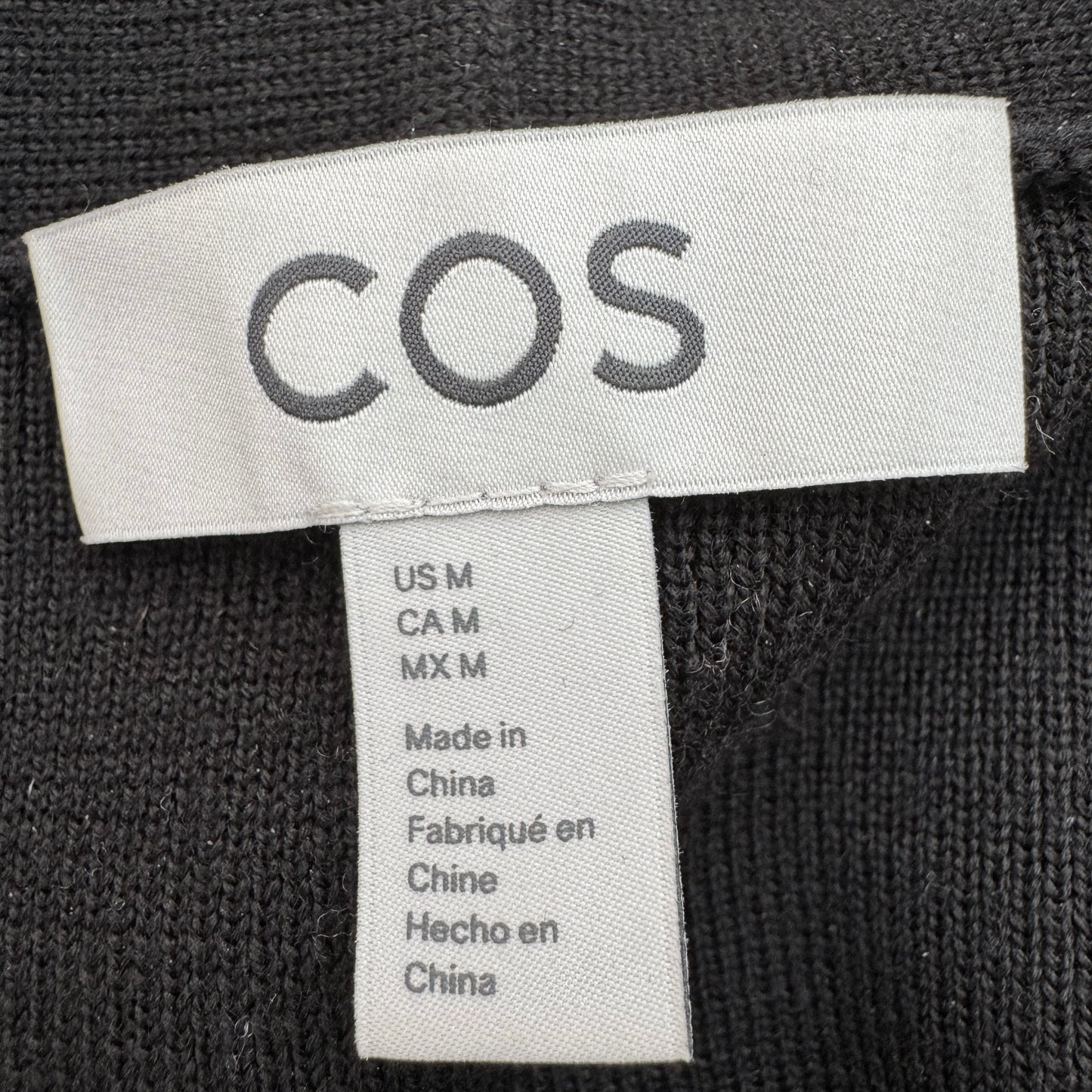 COS Sleeveless Wool Knit Dress in Black, size Medium