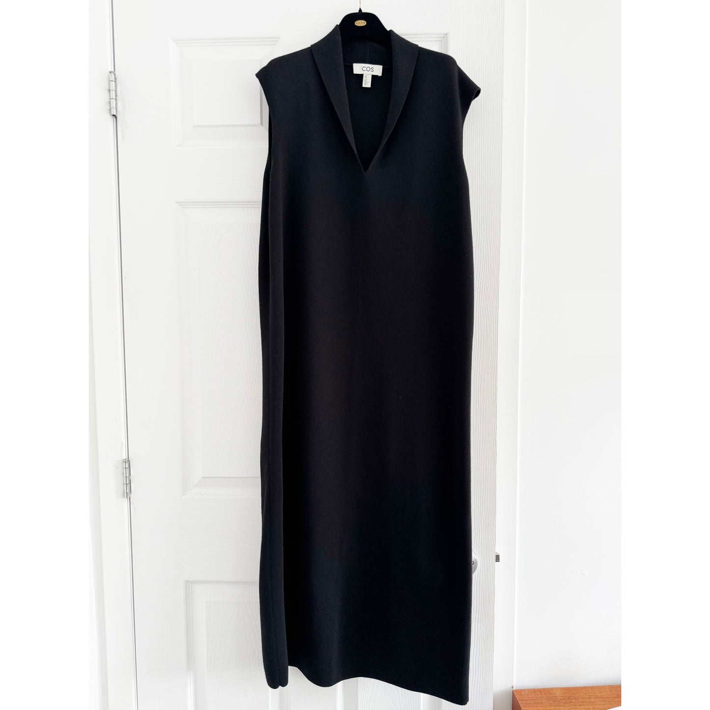 COS Sleeveless Wool Knit Dress in Black, size Medium