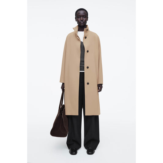 COS Trapeze Wool-Blend Jacket in Beige, size 6