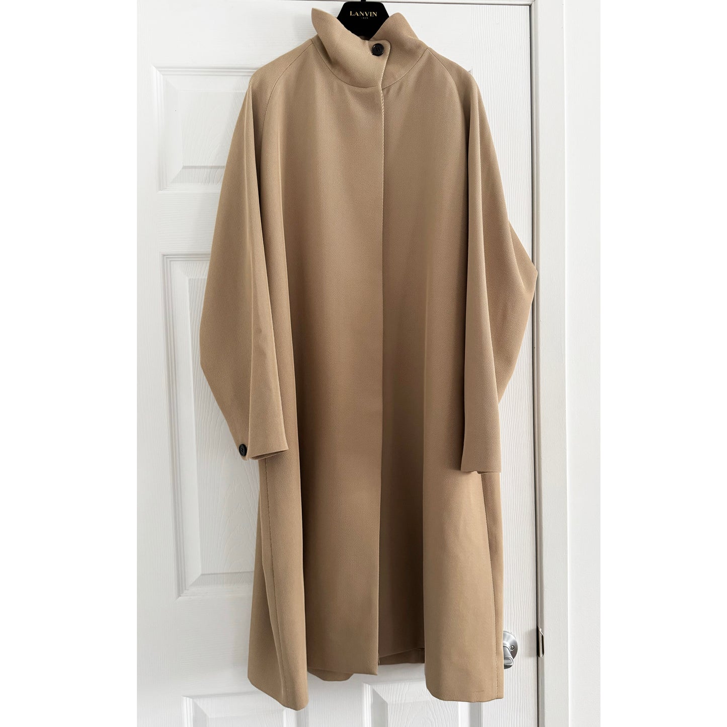 COS Trapeze Wool-Blend Jacket in Beige, size 6