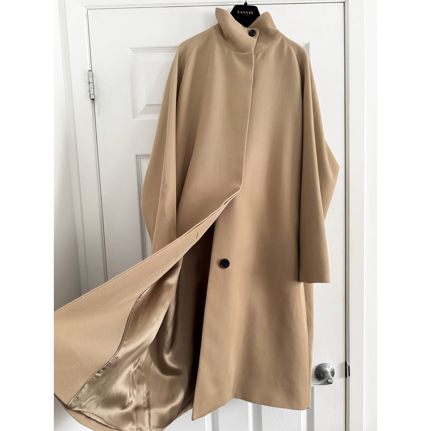 COS Trapeze Wool-Blend Jacket in Beige, size 6