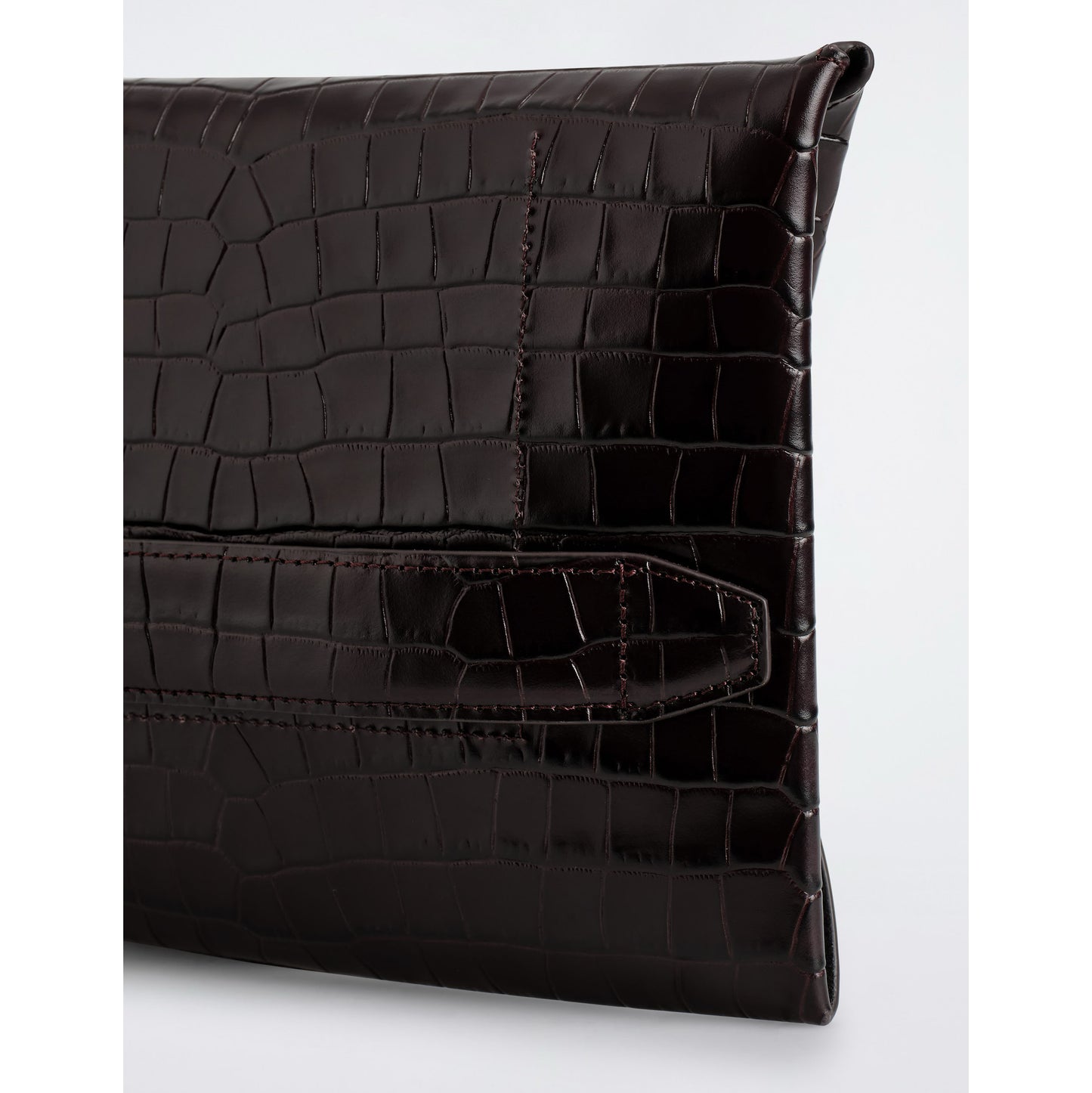 COS Stamped Croc Clutch in Brown