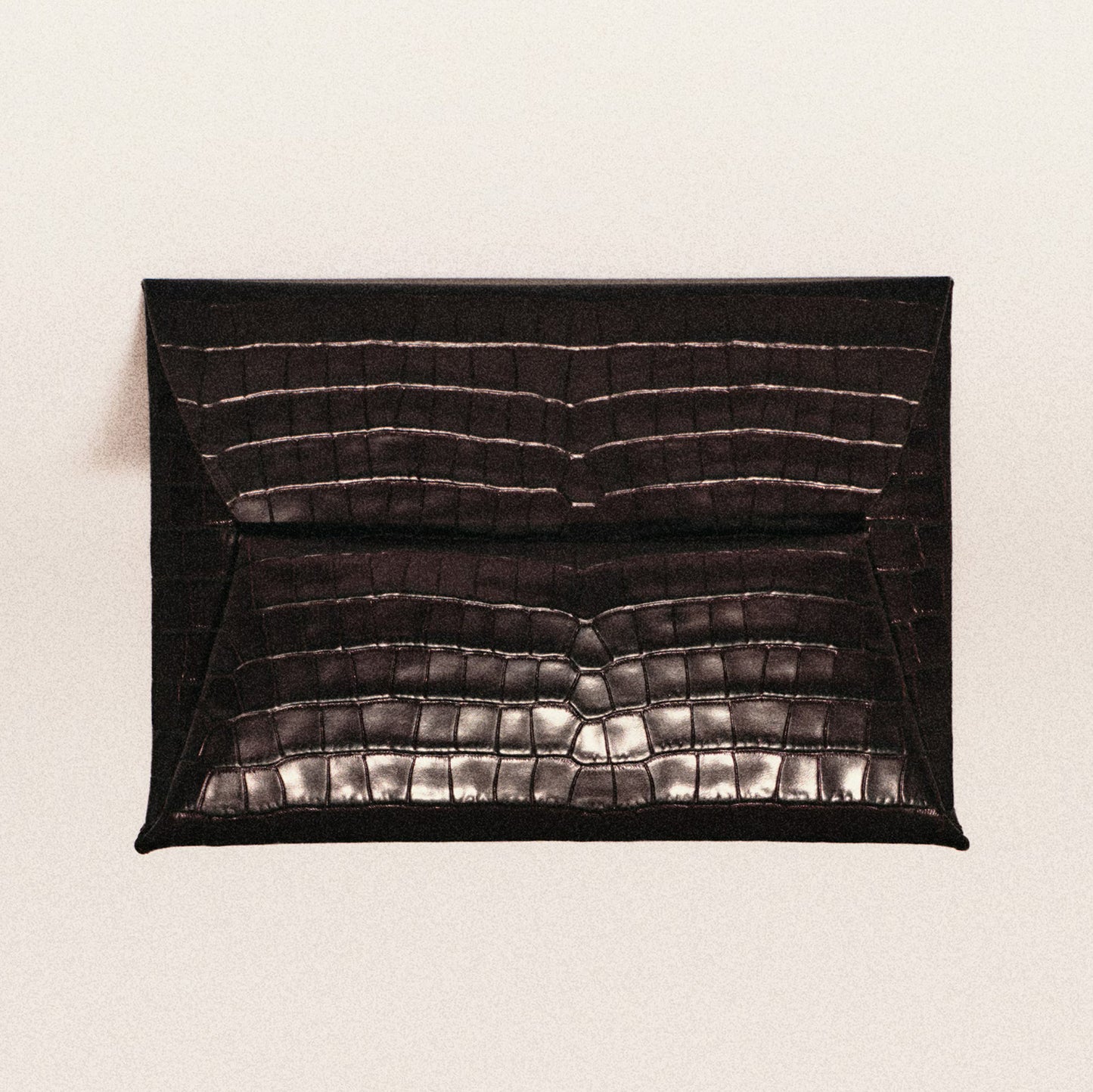 COS Stamped Croc Clutch in Brown