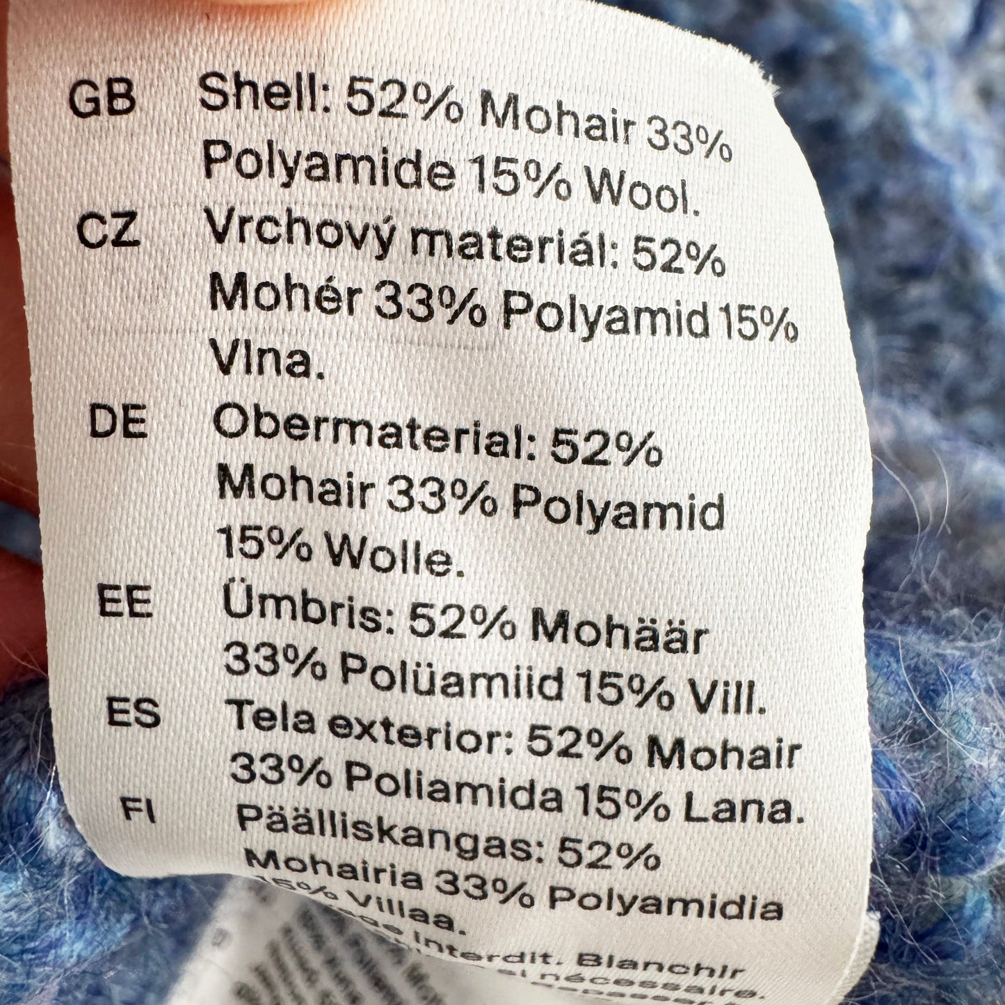 COS Spray-Effect Mohair Sweater in Blue, size Small