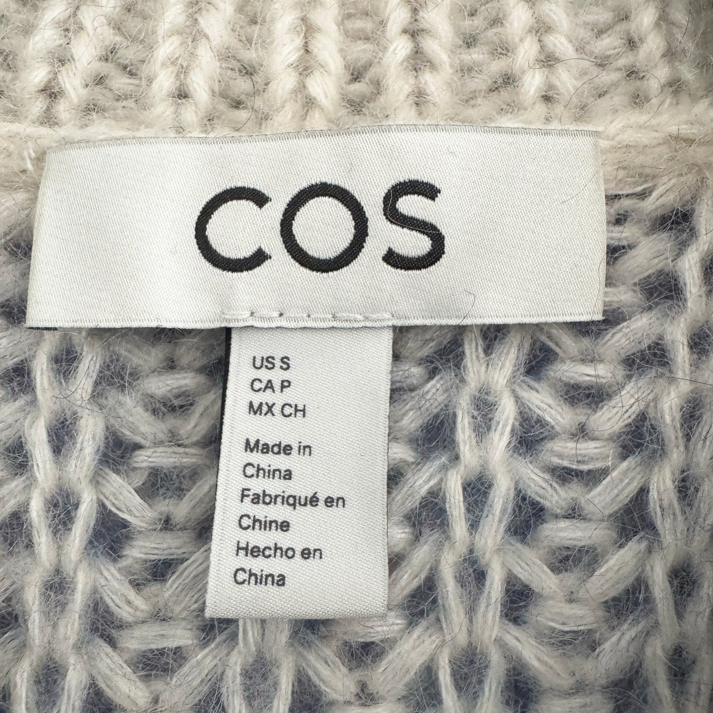 COS Spray-Effect Mohair Sweater in Blue, size Small