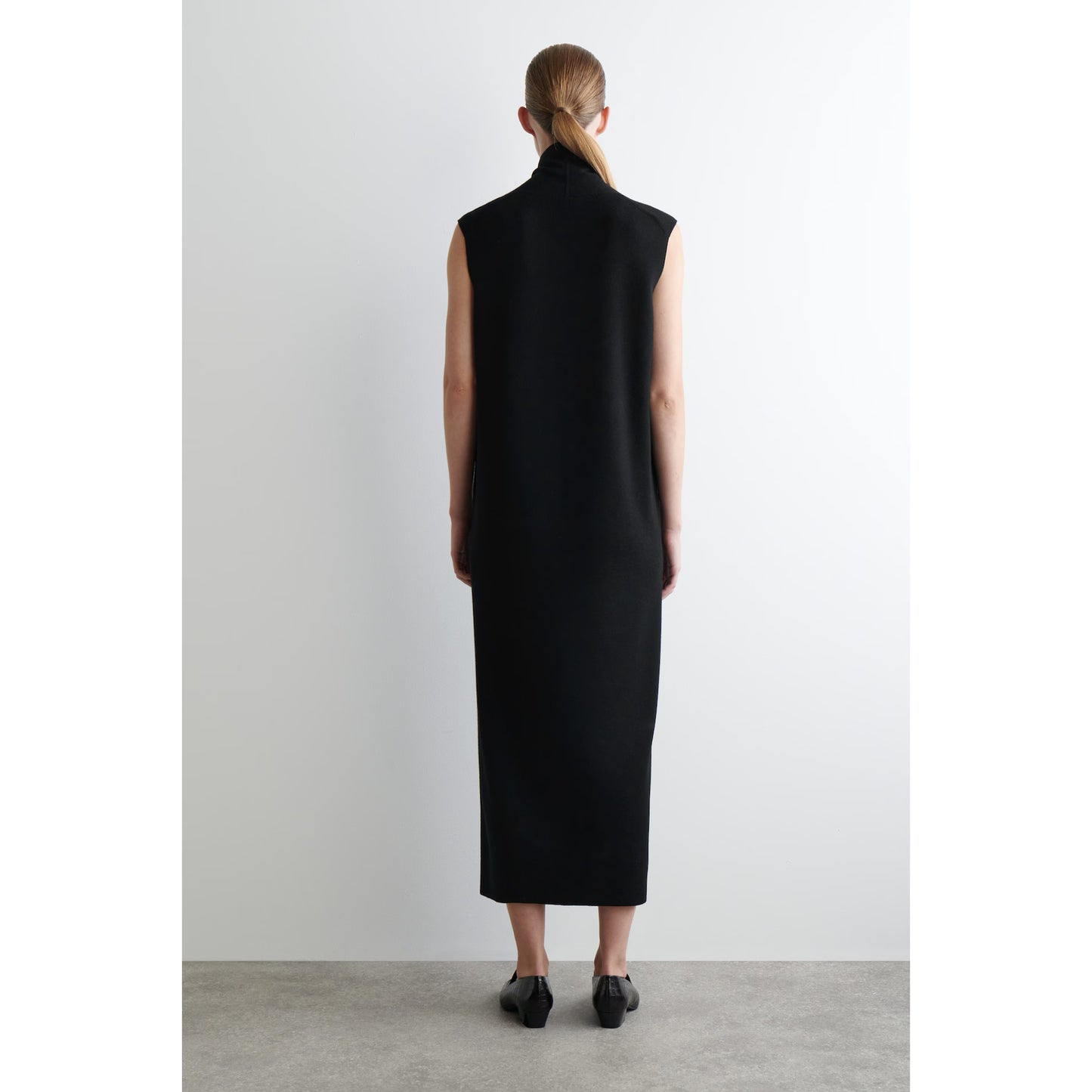 COS Sleeveless Wool Knit Dress in Black, size Medium