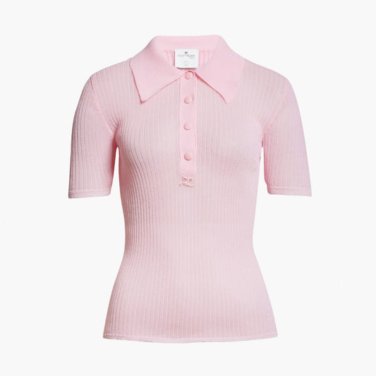 Courreges Pink Ribbed Knit Sweater, size 2 (fits XS)