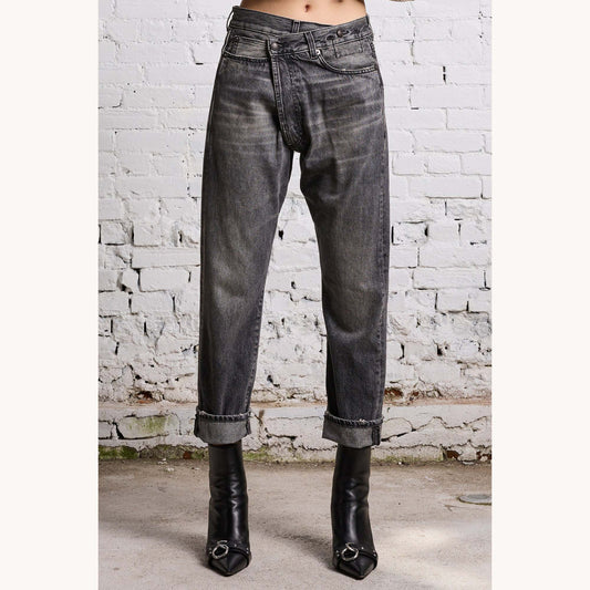 R13 Crossover Jean in "Leyton Black", size 24 (fits like comfy 25)