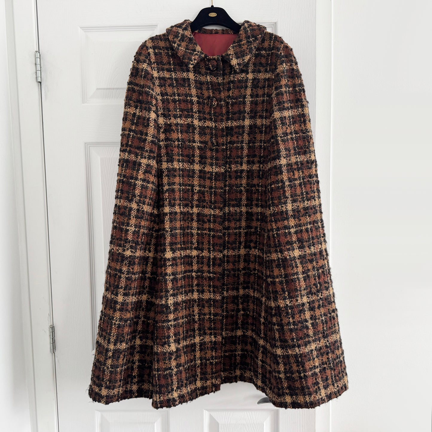 Custom Made Tweed Cape in Brown, fits about a size Smalll