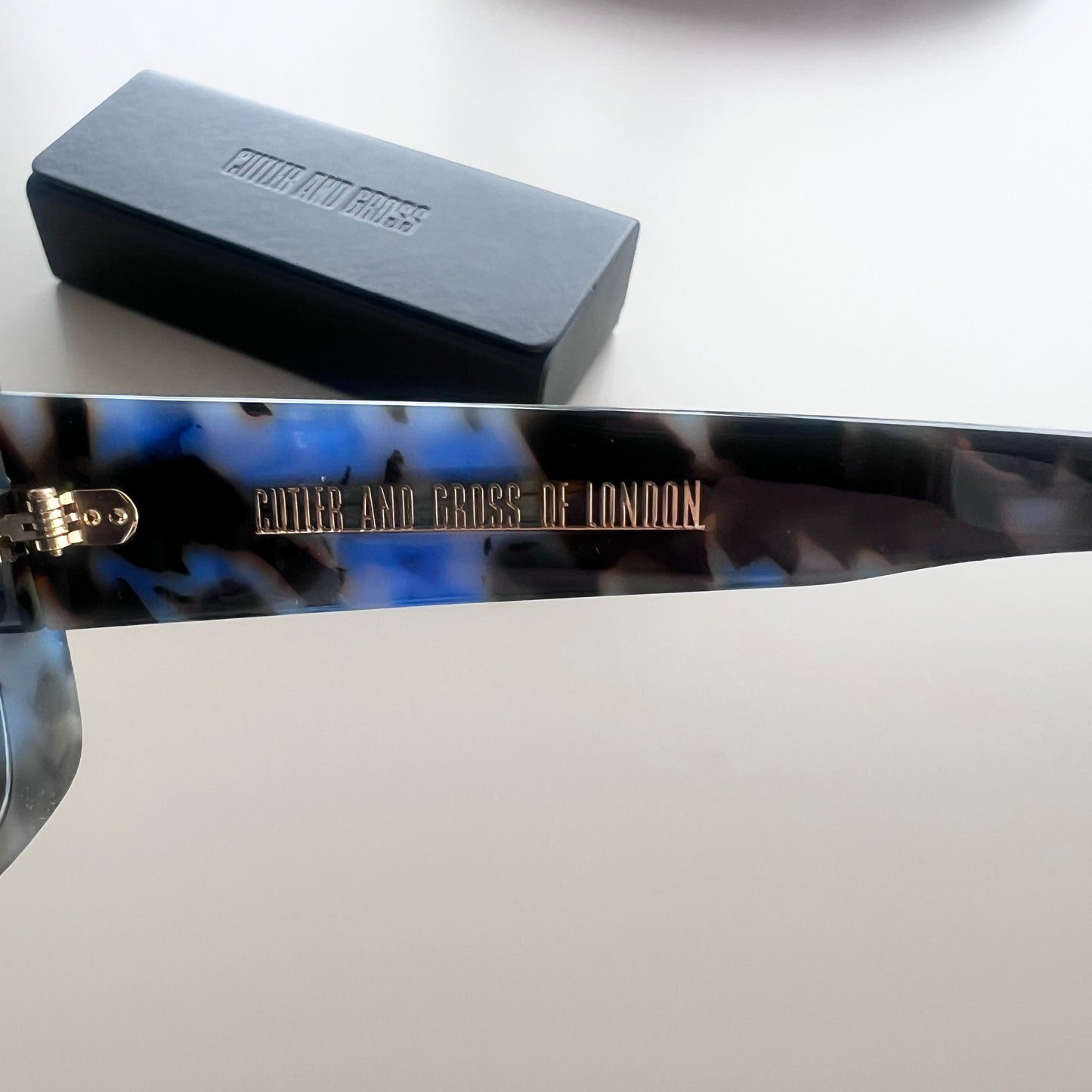 Cutler & Gross "1369" Rectangular Frame Sunglasses in Blue