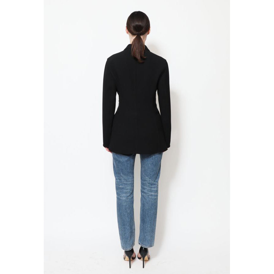 Celine Wool Crepe Blazer with White Buttons, size 38