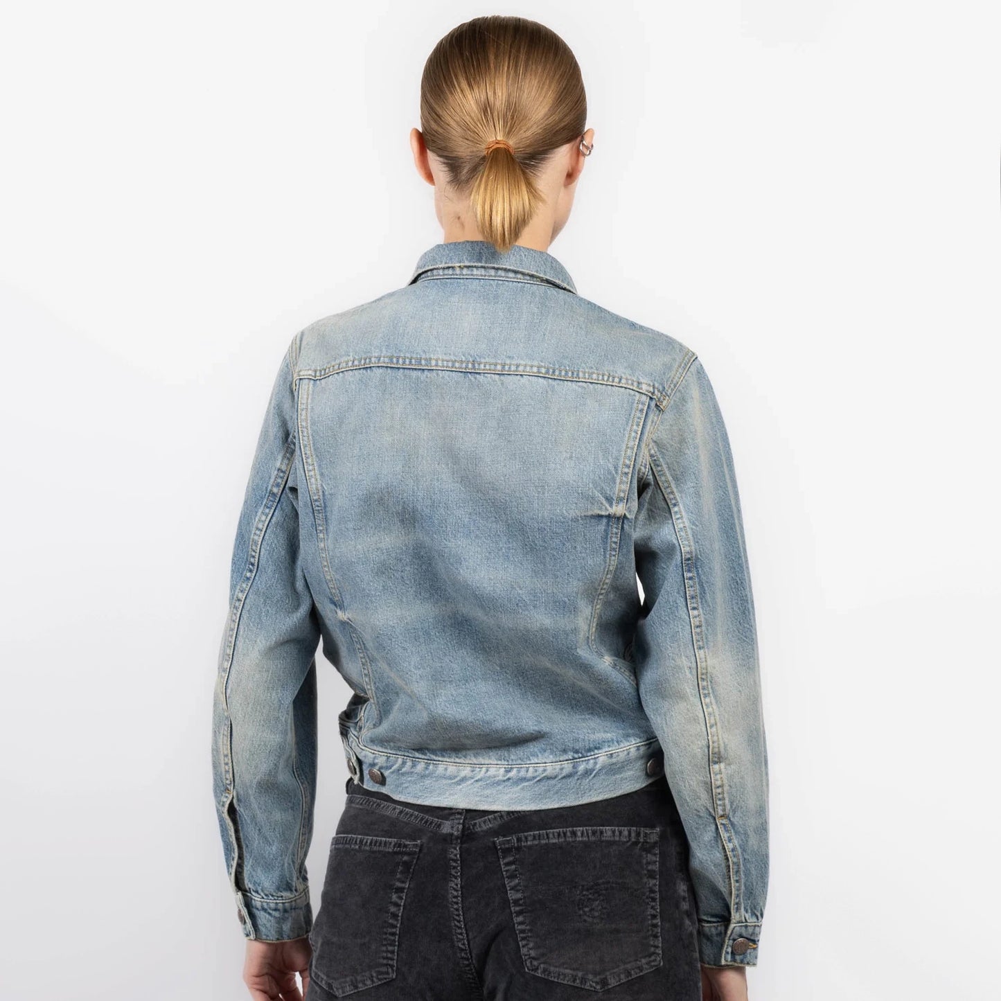 R13 Wrap Around Trucker Jacket in "Merrin Blue", size XS