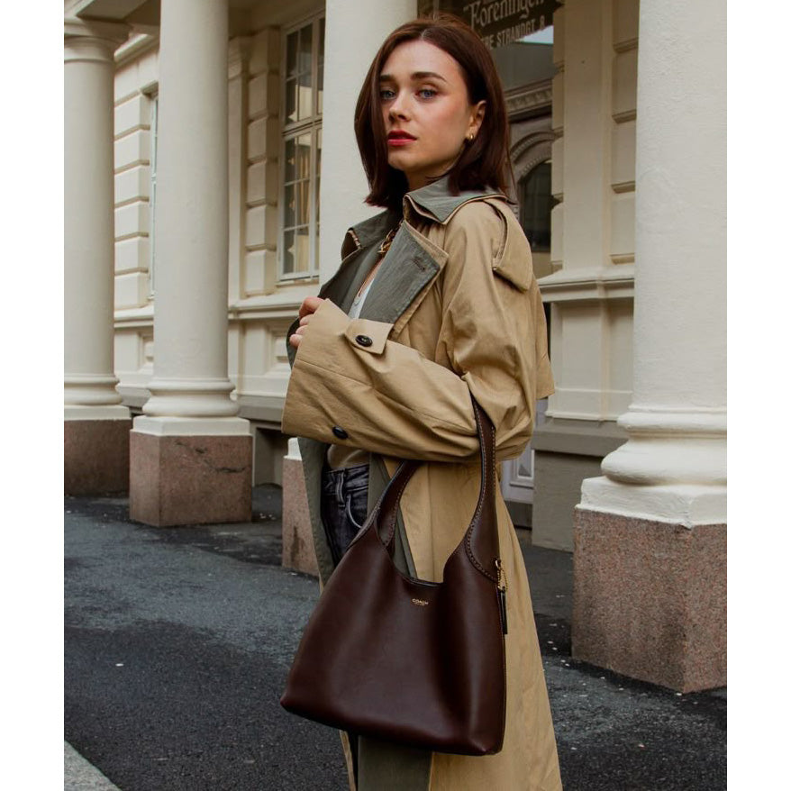COS Layered Double-Breasted Trench Coat in Tan, size XS (Fits XS/S)