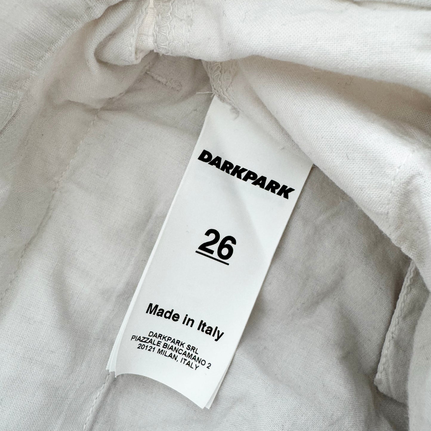 DarkPark "Julia" Cargo Pants in Off White, size 26