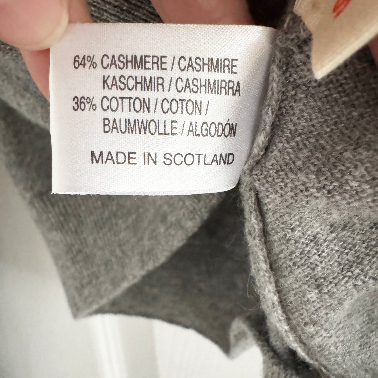 & Daughter "Enya" Cashmere/Cotton Cardigan in Grey, size Small