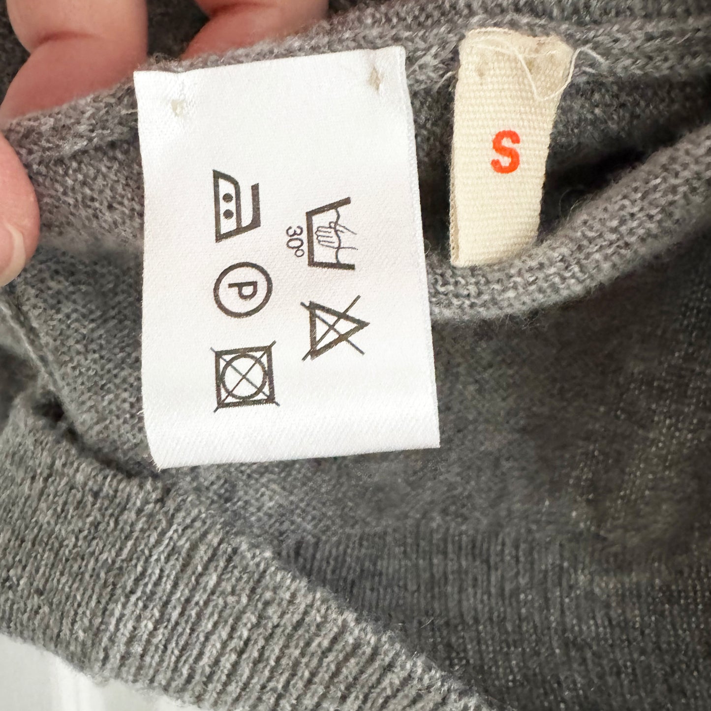 & Daughter "Enya" Cashmere/Cotton Cardigan in Grey, size Small