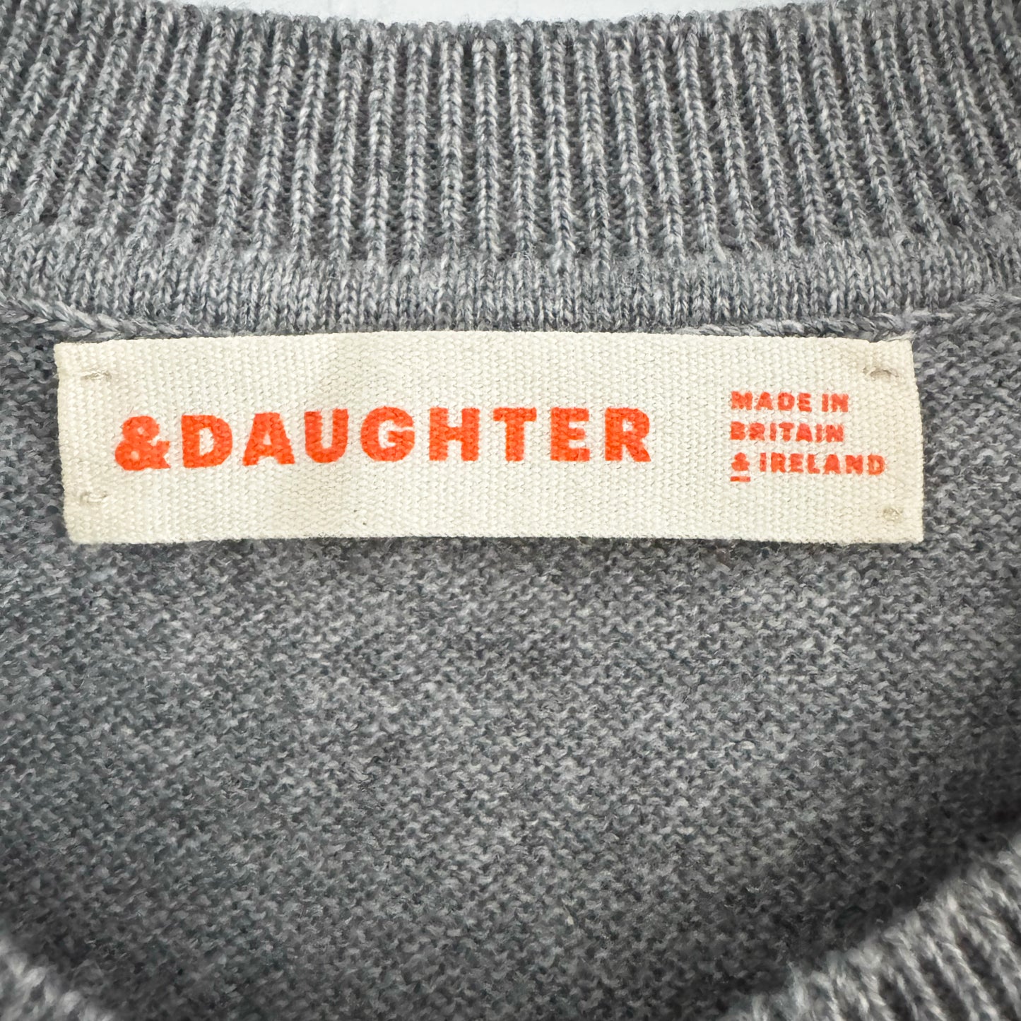 & Daughter "Enya" Cashmere/Cotton Cardigan in Grey, size Small