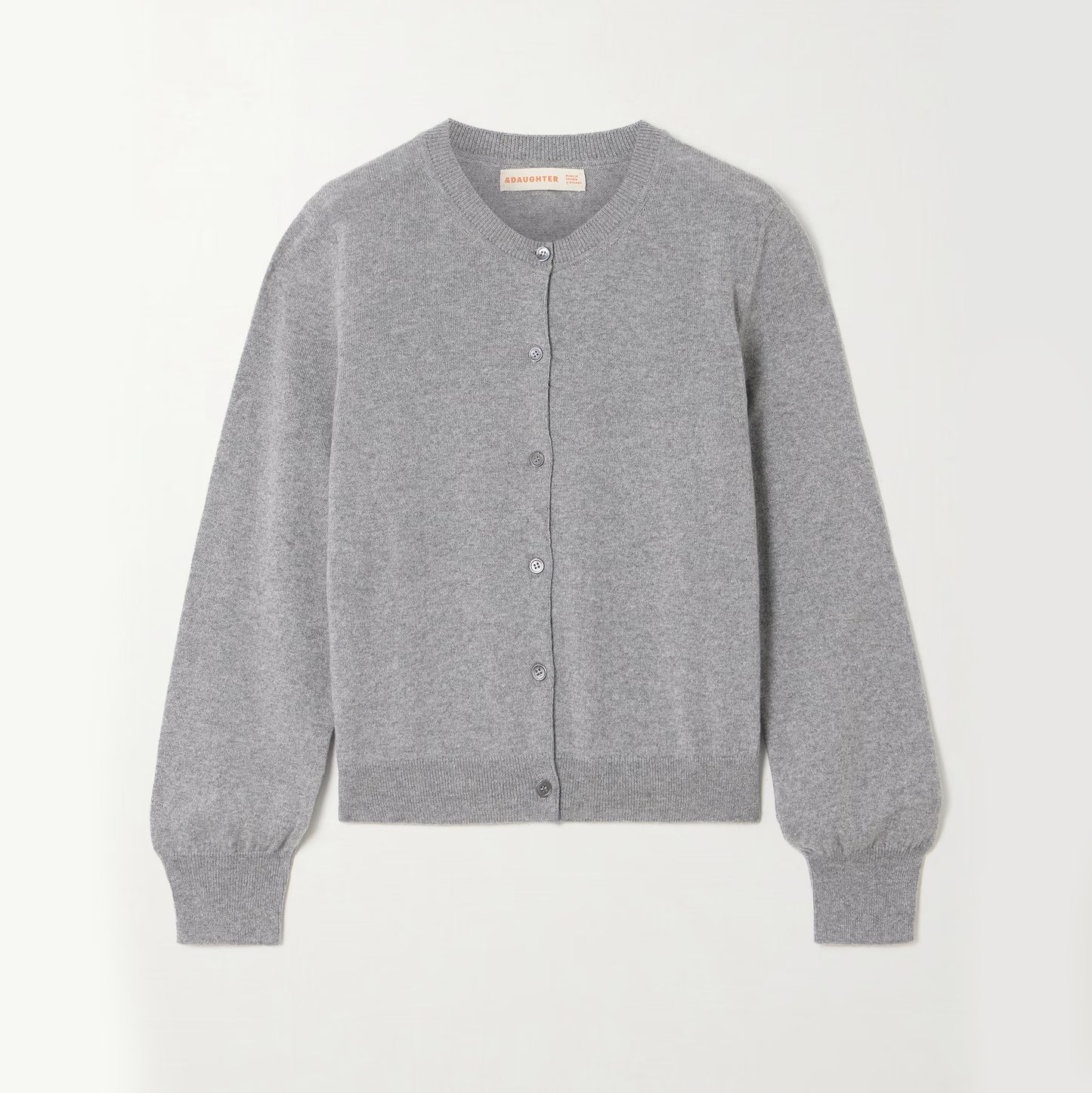 & Daughter "Enya" Cashmere/Cotton Cardigan in Grey, size Small