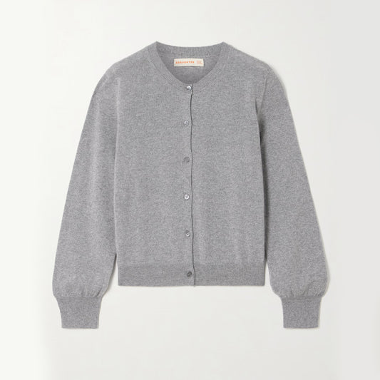 & Daughter "Enya" Cashmere/Cotton Cardigan in Grey, size Small