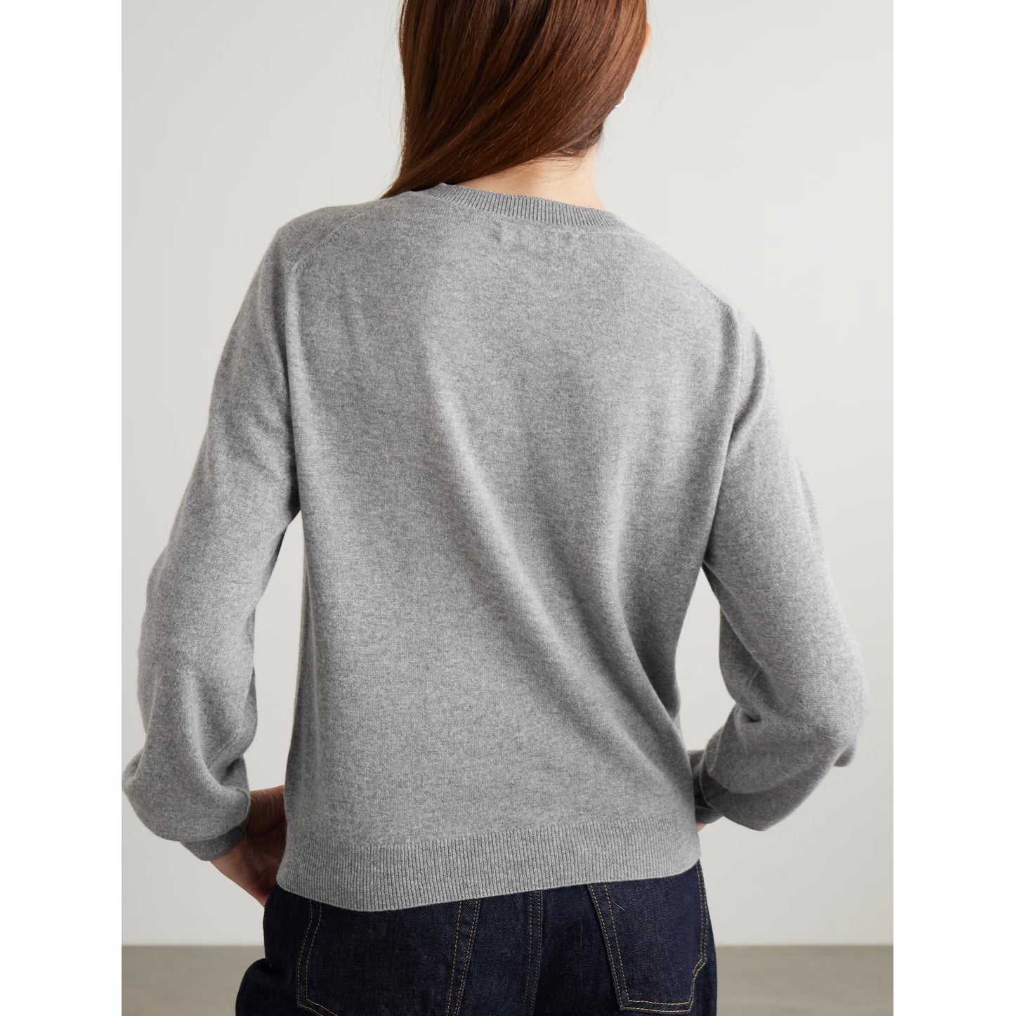 & Daughter "Enya" Cashmere/Cotton Cardigan in Grey, size Small