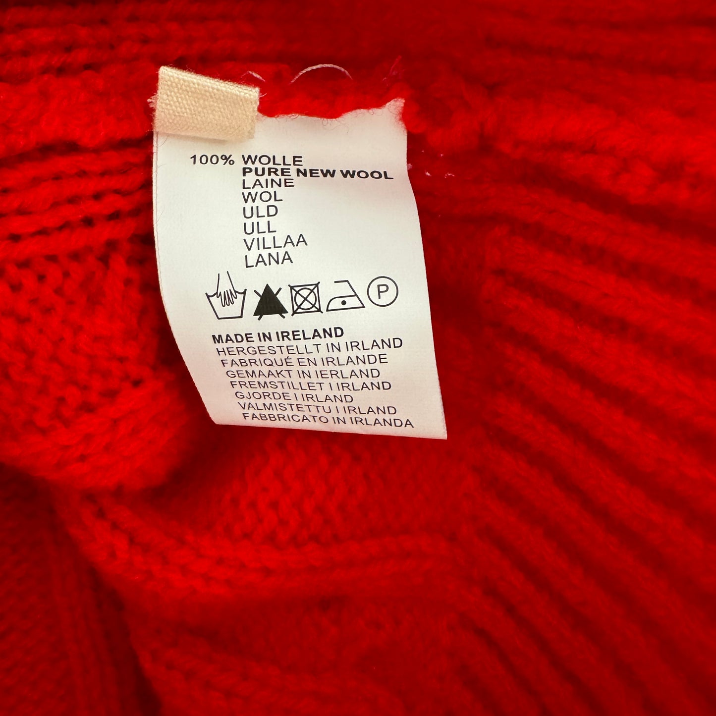 & Daughter "Carrow" Cable Crewneck Sweater in Red, size XS