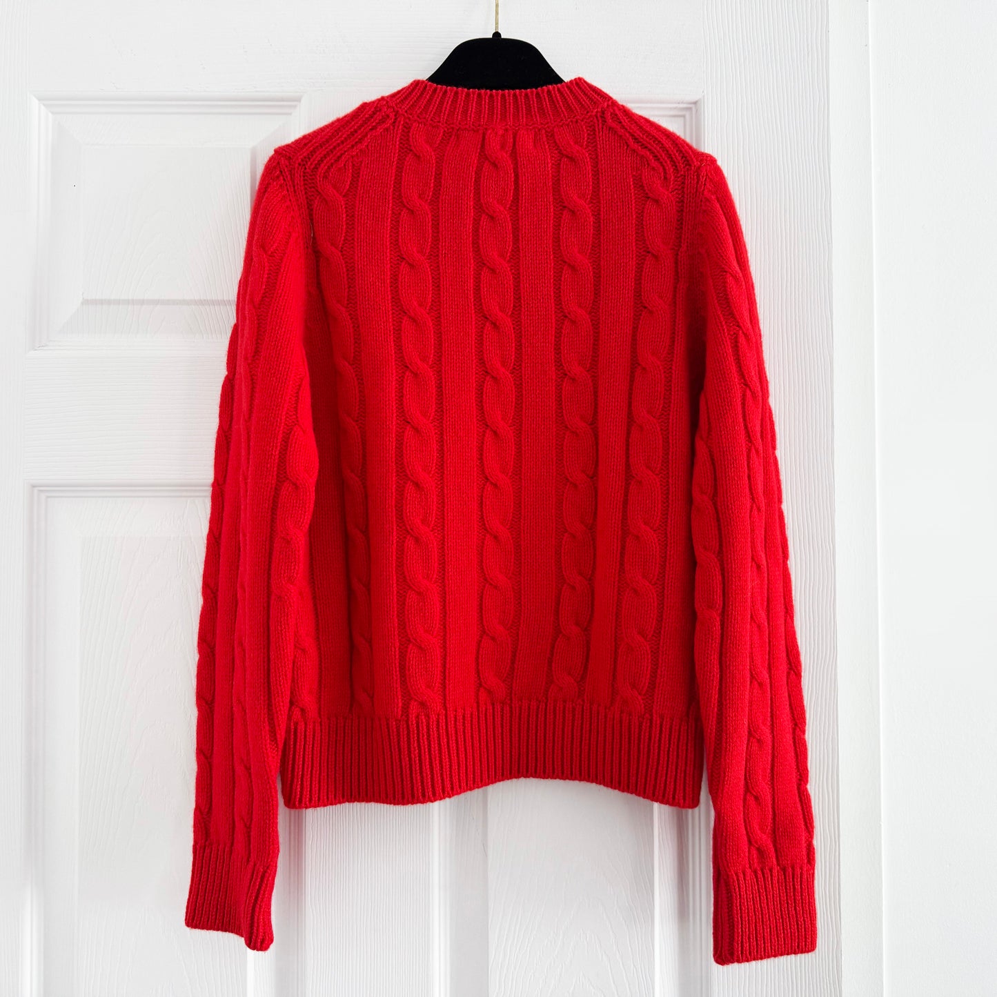& Daughter "Carrow" Cable Crewneck Sweater in Red, size XS